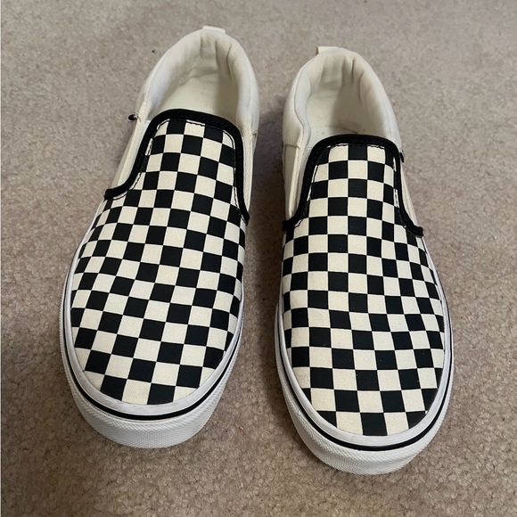 Vans Other - Vans Classic Slip-On Checkerboard Shoes Youth 6 Black White